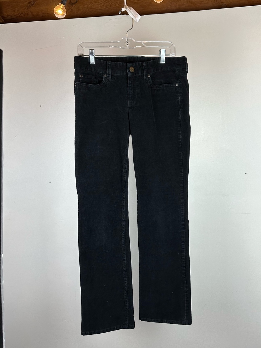 Women's Classic Straight Black Corduroy Pants